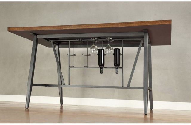 Mazin Furniture Selbyville Light Cherry Counter Height Dining Table with Gunmetal Base-2