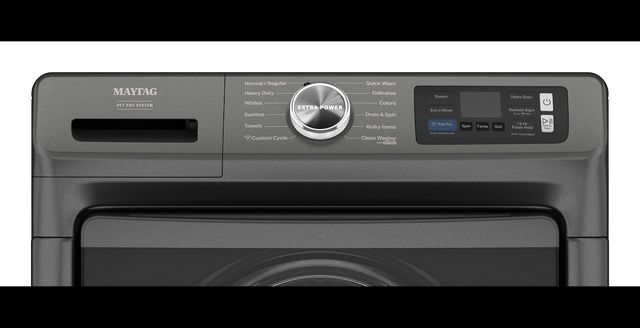 Maytag® 5.0 Cu. Ft. Volcano Black Front Load Washer -1