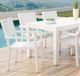 Sunset West Naples Satin White Metal Square Outdoor Dining Table-4