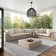 TOV Furniture Cali Cream/Natural Fabric/Wicker Outdoor Modular Sofa-1