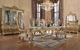 ACME Furniture Cabriole Glass Top Rectangular Dining Table with Gold Base-1