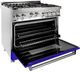 ZLINE 36" Stainless Steel/Blue Matte Pro Style Gas Range-3