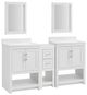Linon Barkley 5-Piece White 25" Sink Vanity Mirror Floor Cabinet Set-0