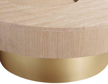 Meridian Furniture Makai Brass/Natural Coffee Table-3