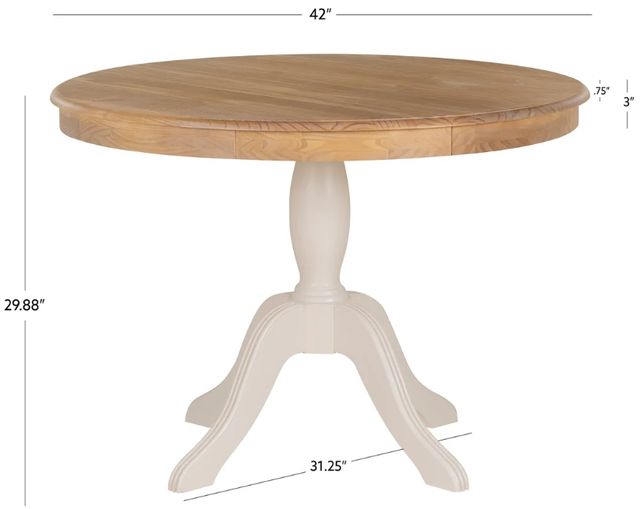 Linon Norah Natural/White Pedestal Dining Table-1