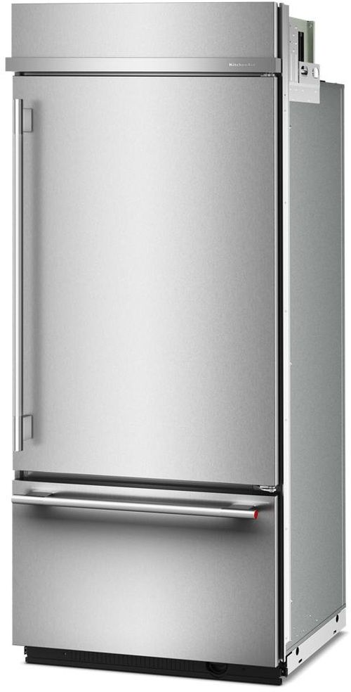 KitchenAid® 36” 20.9 Cu. Ft. PrintShield™ Stainless Steel Right Hinge Built In Bottom Freezer Refrigerator-3