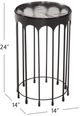Bassett Mirror Hartley Cast Glass Accent Table with Matte Black Base-1