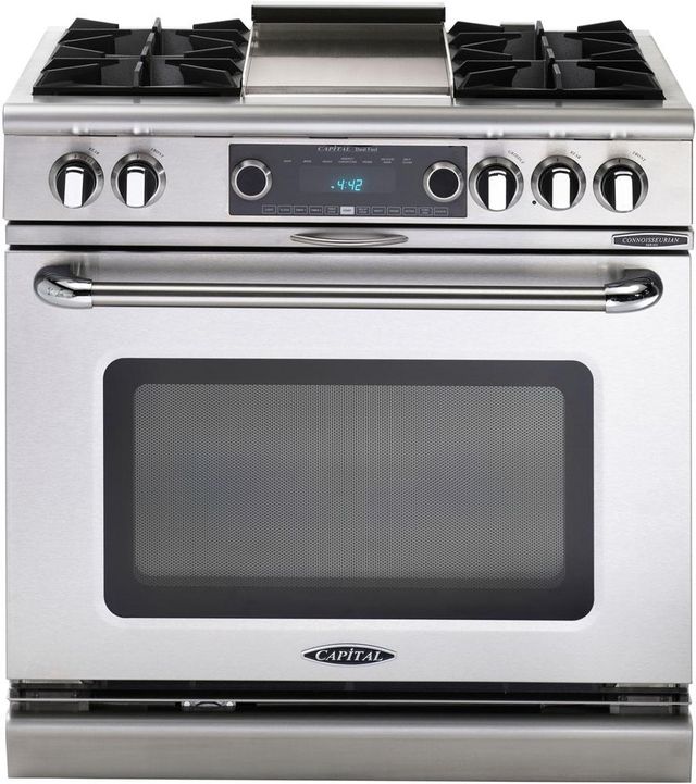 Capital Cooking™ Connoisseurian 36" Stainless Steel Pro Style Dual Fuel Range-0