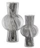 Currey & Company Stormy Sky 2-Piece Black/White Glass Vase Set-1