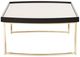 Michael Amini® Lisbon Mirrored Silken Matte Black Cocktail Table with Gold Base-3