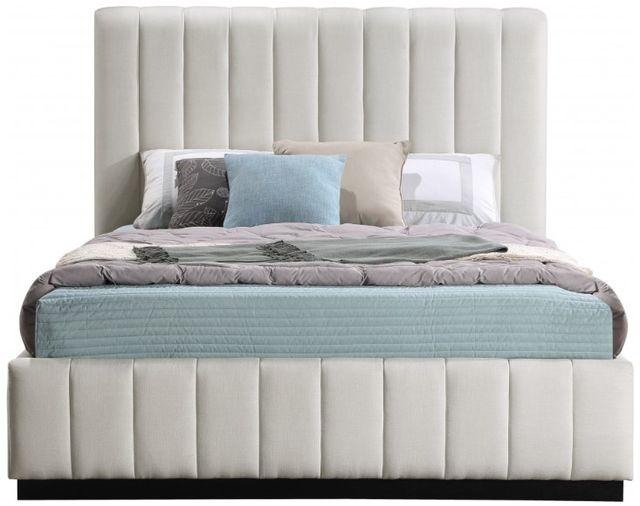 Meridian Furniture Lucia Beige Full Upholstered Panel Bed-1