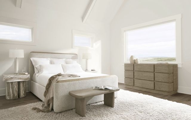 Bernhardt Arcadia Beige/Clay King Upholstered Panel Bed-1
