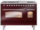 Ilve® Nostalgie II Series 48" Burgundy Pro Style Dual Fuel Range-1