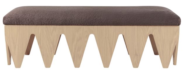 Meridian Furniture Altair Brown/Natural Fabric Upholstered Bench-1