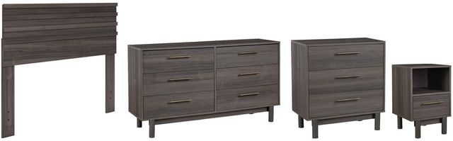 Signature Design by Ashley® Brymont 4-Piece Dark Gray Full Panel Headboard Bed Set-0