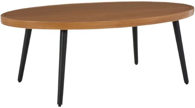 Signature Design by Ashley® Horizon Hall Brown Aluminum/Wooden Outdoor Coffee Table-0