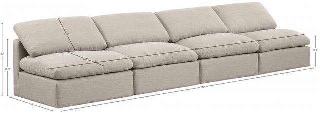 Meridian Furniture Indulge 4-Piece Beige Armless Sofa-2