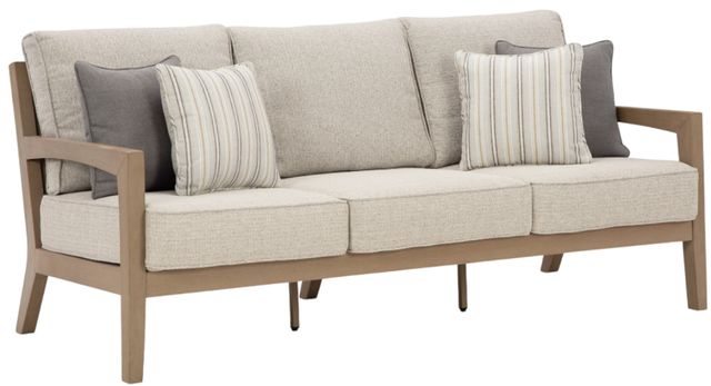 Signature Design by Ashley® Hallow Creek Driftwood Fabric/Resin Outdoor Sofa with Cushion-0