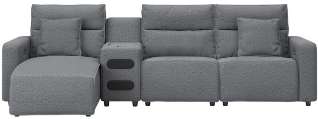 Signature Design by Ashley® Modmax II 4-Piece Pepper/Salt Left-Arm Facing Power Reclining Sectional and Chaise with Audio Console-0
