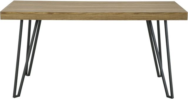 Signature Design by Ashley® Strumford Light Brown Dining Table with Black Metal Frames-1
