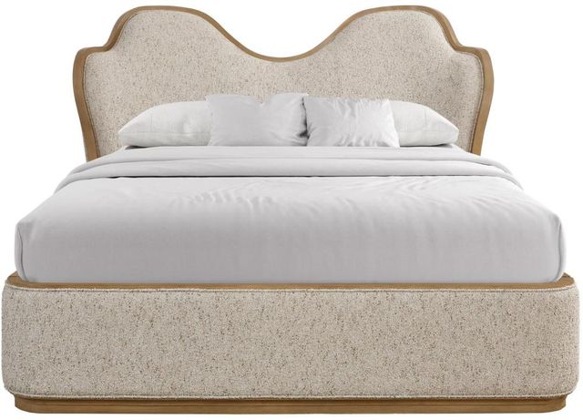Bernards Tapestry Beige/Honeycomb Wavy Queen Panel Bed-2
