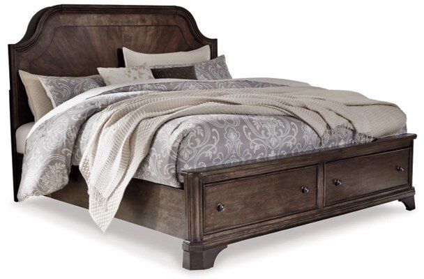 Signature Design by Ashley® Adinton 5-Piece Brown Queen Storage Panel Bed Set-1
