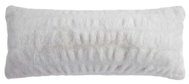 HiEnd Accents Ruched Rabbit White Lumbar Pillow-0