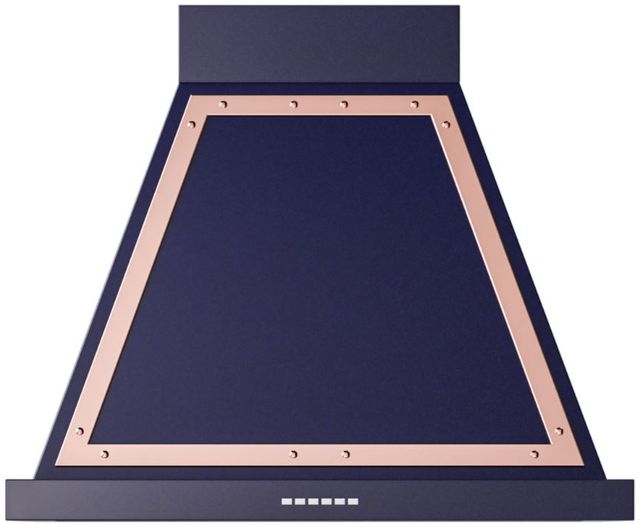 Ilve® Nostalgie II Noblesse 30" Midnight Blue Wall Mounted Range Hood with Copper Trim-0