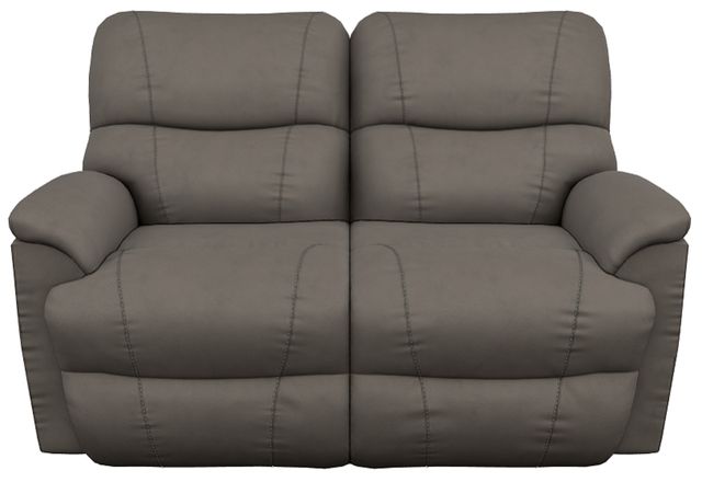 La-Z-Boy® Trouper Gray Leather Power Reclining Loveseat with Headrest-1