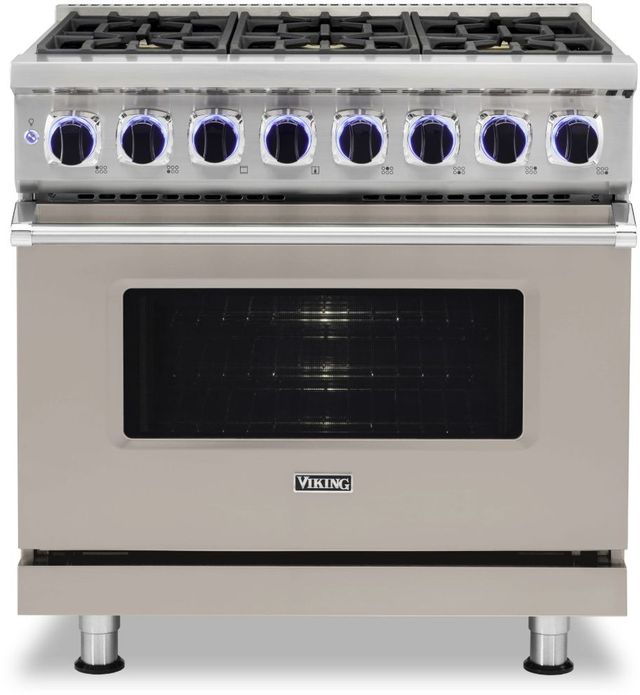 Viking® 7 Series 36" Pacific Grey Pro Style Dual Fuel Liquid Propane Range-0