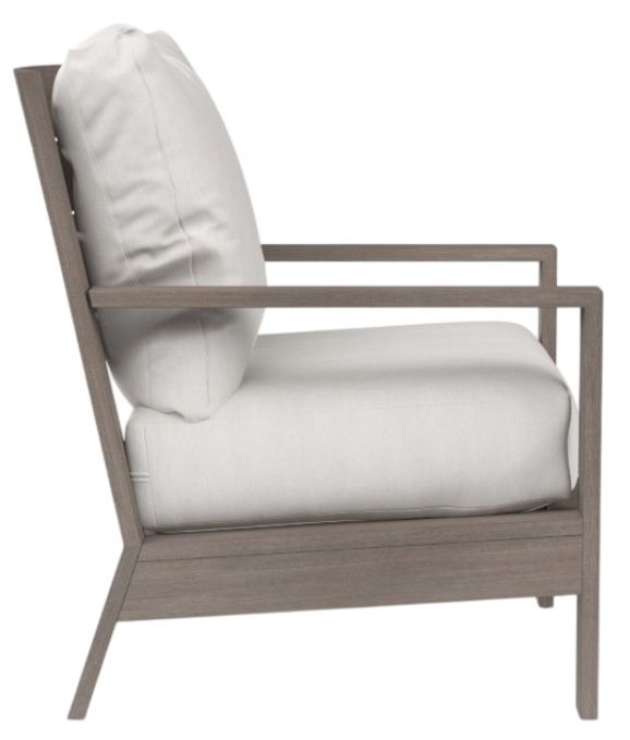 Sunset West Laguna Driftwood Aluminum Outdoor Club Chair with Canvas Flax Cushion-1