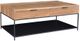 Moe's Home Collection Joliet Natural Coffee Table with Black Metal Frame-1