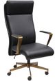 Leather Italia™ Ashton Levy Black/Gold Office Swivel Chair-0