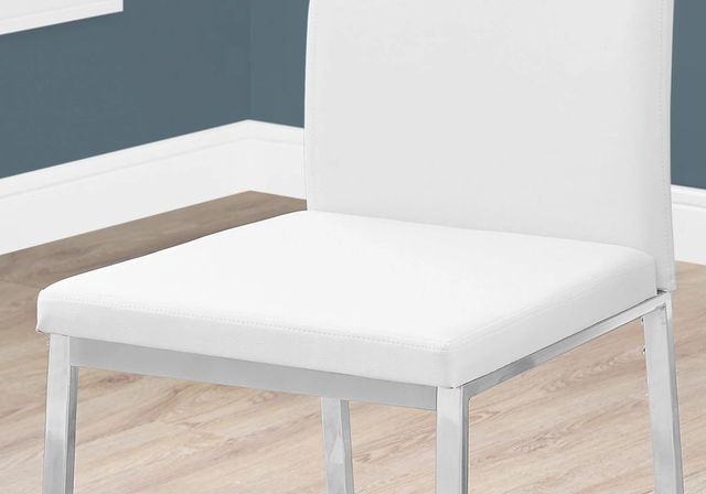 Monarch Specialties Inc. 2-Piece Chrome/White Side Chair Set with Metal Bases-3