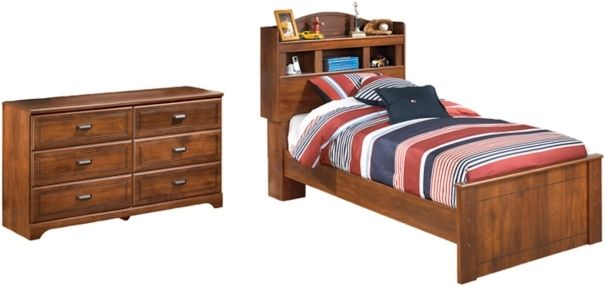 Signature Design by Ashley® Barchan 2-Piece Medium Brown Twin Bookcase Bed Set-0