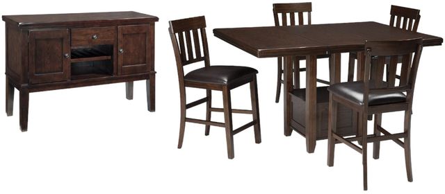 Signature Design by Ashley® Haddigan 6-Piece Dark Brown Counter Height Dining Set-0