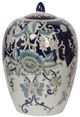 A & B Home Blue/White Porcelain Accent Jar-1