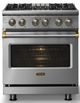 Viking® 5 Series 30" Stainless Steel Pro Style Dual Fuel (LP) Range with Polished Chrome Trim-4