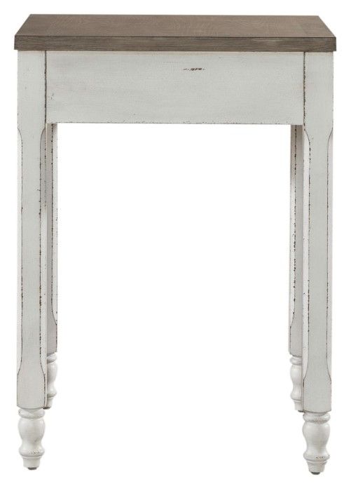 Liberty Furniture Magnolia Manor Weathered Bark Corner Filler with Antique White Base-2