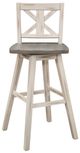 Homelegance® Amsonia Distressed Gray/White Sand Swivel Pub Height Chair with X-Back-4