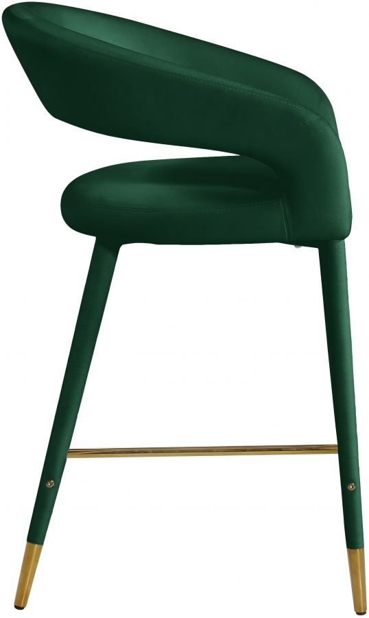 Meridian Furniture Destiny Green Velvet Stool-3