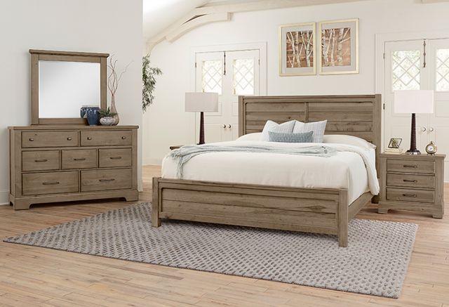 Artisan & Post by Vaughan-Bassett Cool Rustic Stone Gray California King Plank Bed-1