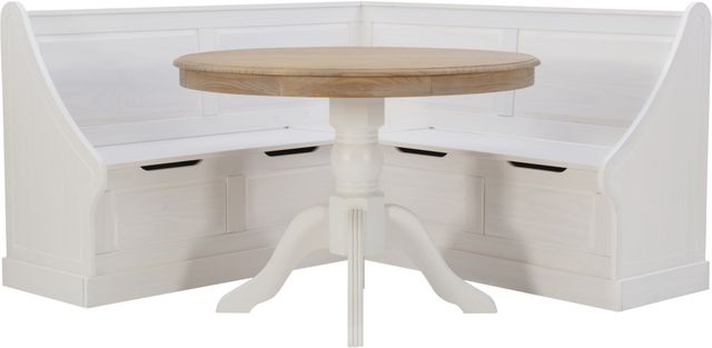 Linon Tobin 2-Piece White Corner Nook Set-0