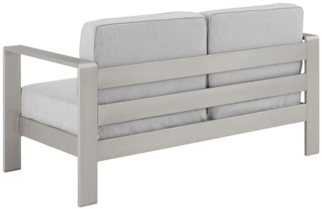 Linon Key Gray Aluminum/Fabric Outdoor Loveseat-4