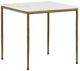 Dovetail Furniture Perujia White Side Table with Antique Brass Base-0