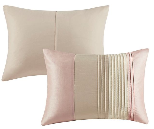 Olliix by Madison Park Amherst 7 Pieces Blush and Taupe King Comforter Set-1