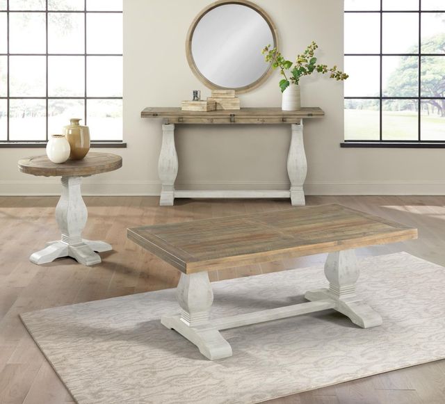 Martin Svensson Napa Natural End Table with White Stain Base-1