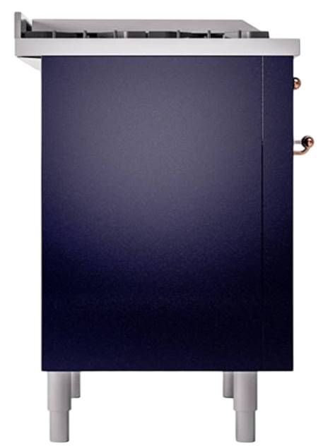 Ilve® Nostalgie II Noblesse 36'' Midnight Blue Pro Style Dual Fuel Range with Copper Trim-2