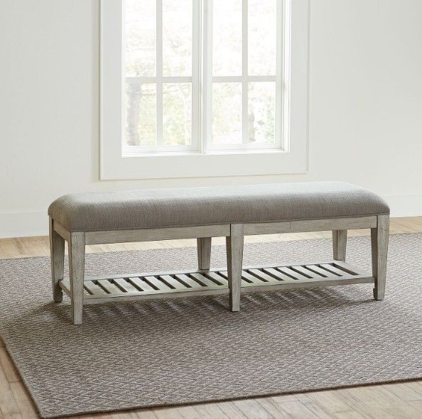 Liberty Furniture Heartland Antique White/Gray Bed Bench-1