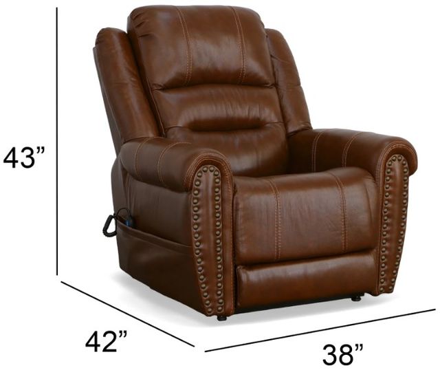 Flexsteel® Oscar Grizzly Power Lift Recliner with Right-Hand Control and Power Headrest-2